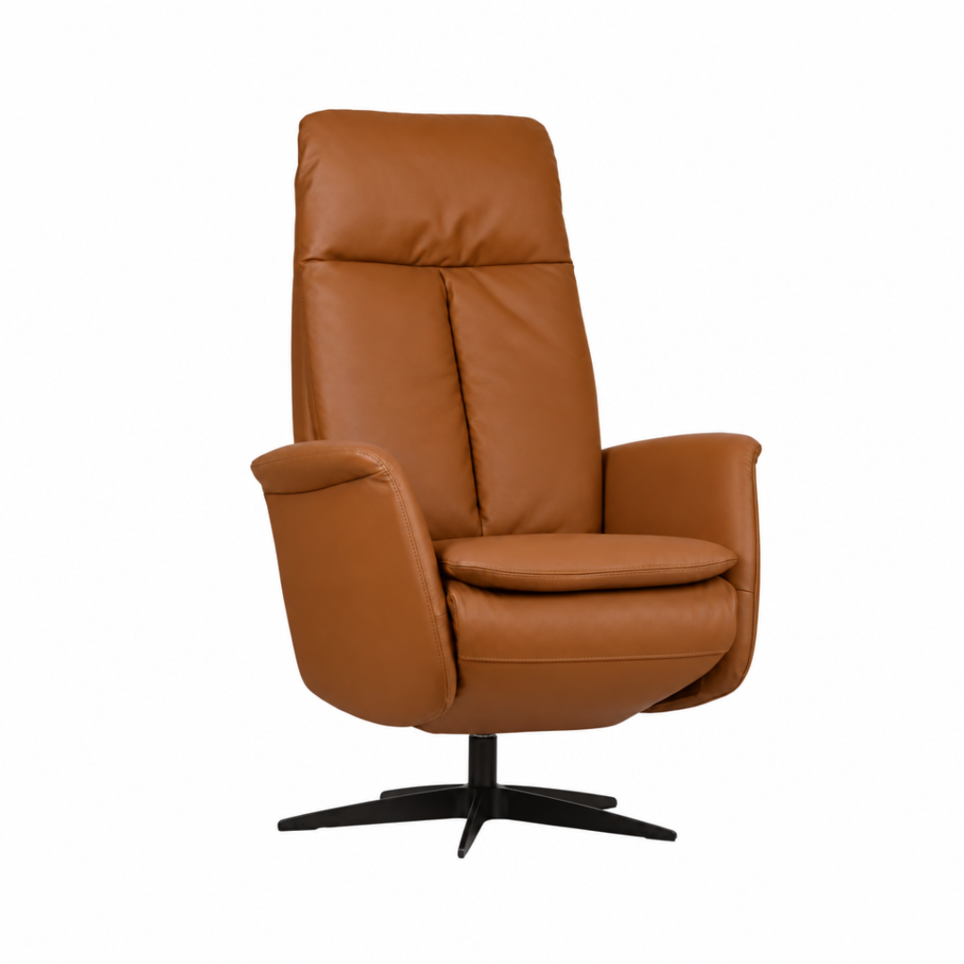 Relaxstoel Amsterdam in cognackleurige bekleding