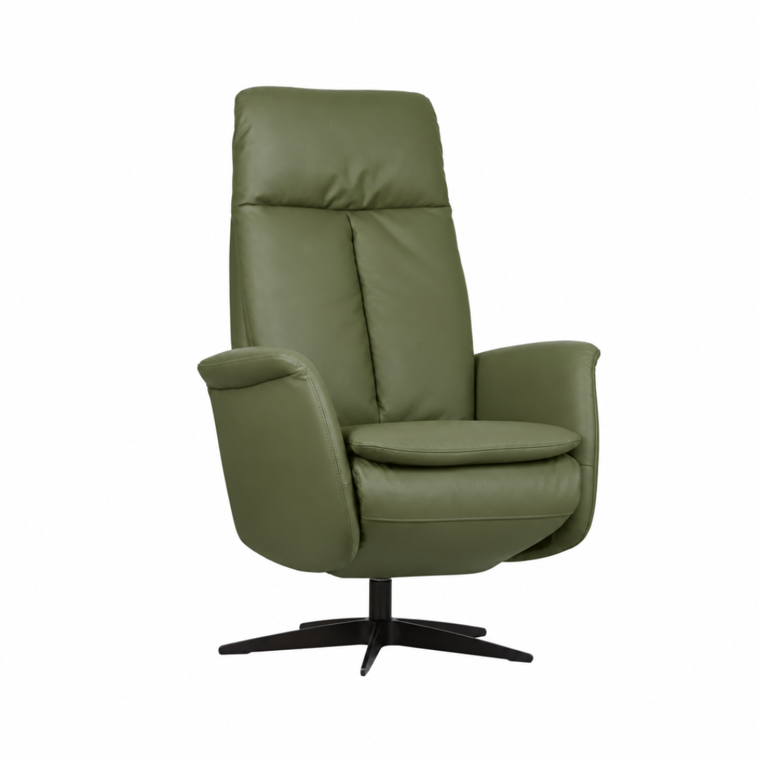 Relaxstoel Amsterdam in olijfgroene bekleding