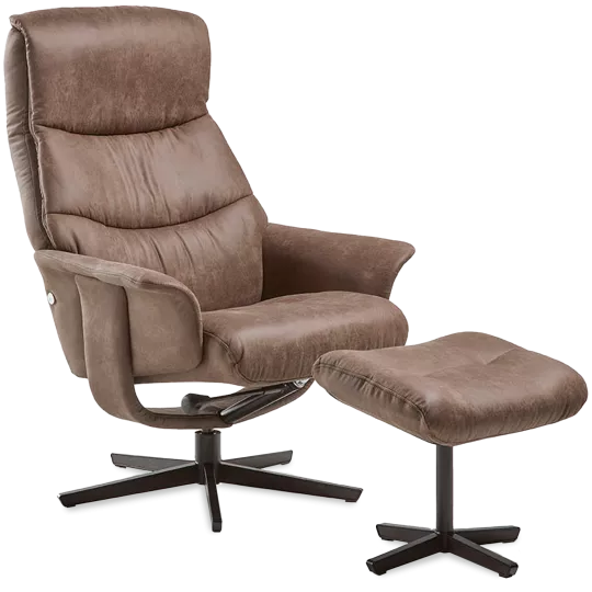 Relaxstoel Ede in taupe bekleding